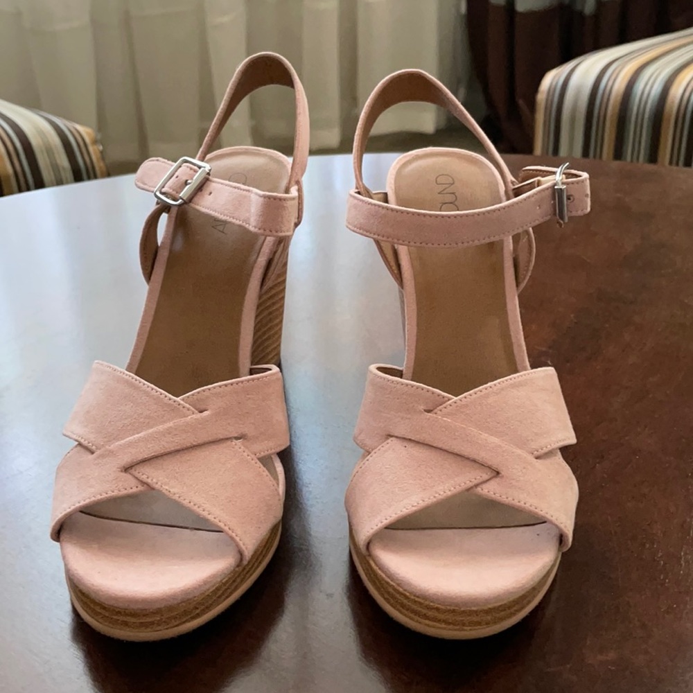 Abound Mara-fab blush faux suede wedge